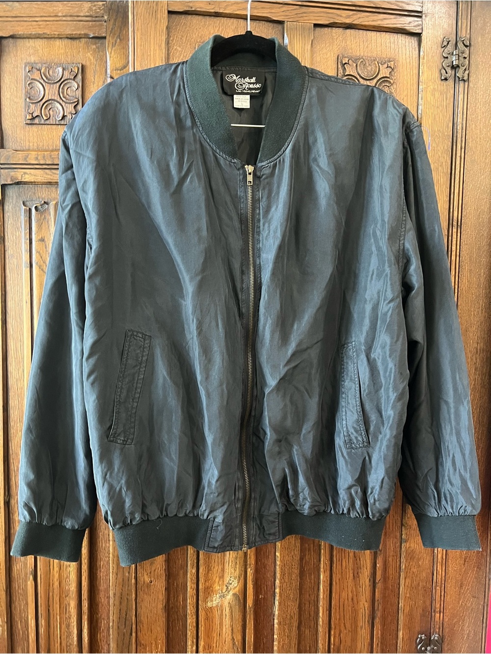 Vintage Marshall Rousso 100% Silk Bomber Jacket – Size men’s Large 00124